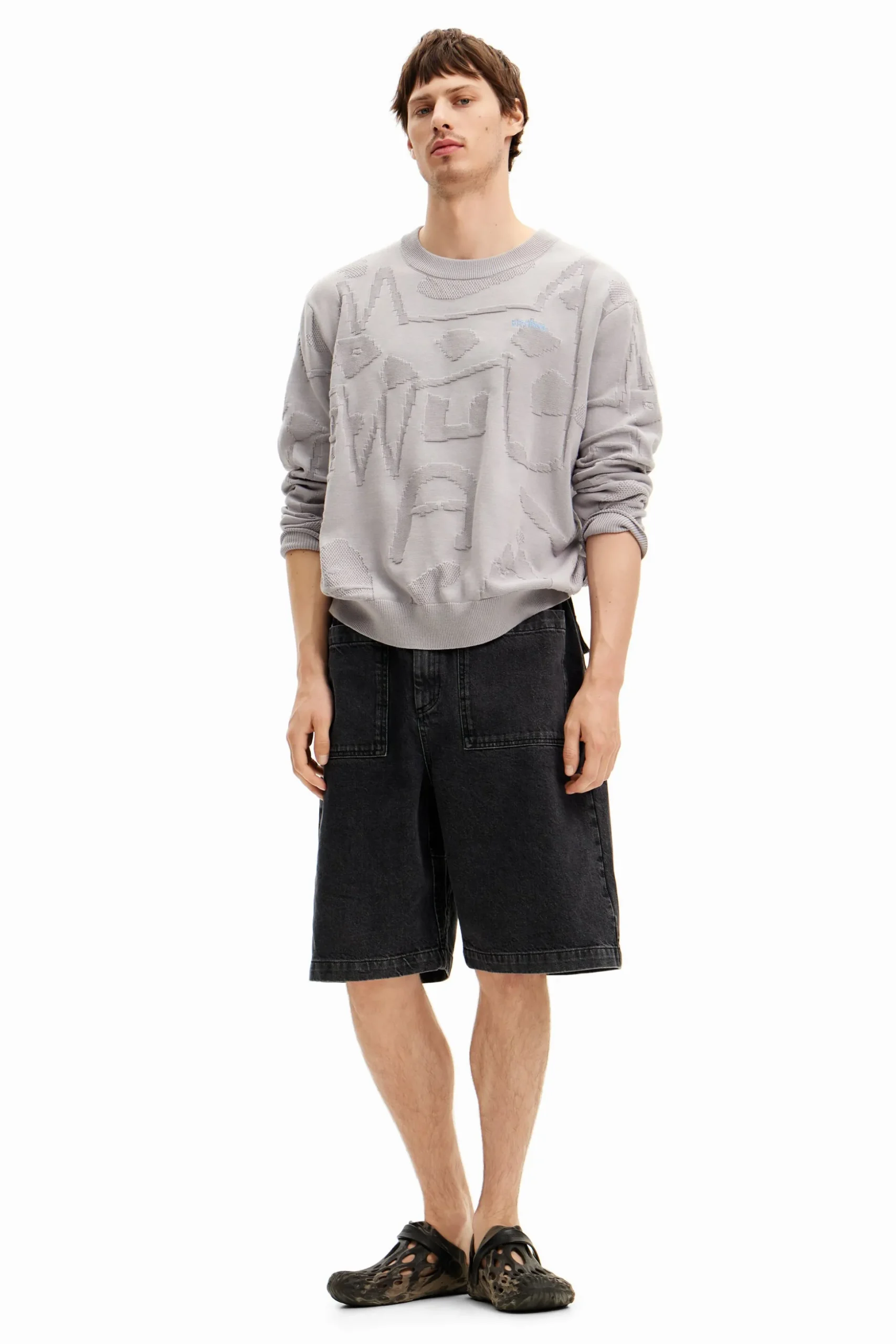 Textured knit sweater
