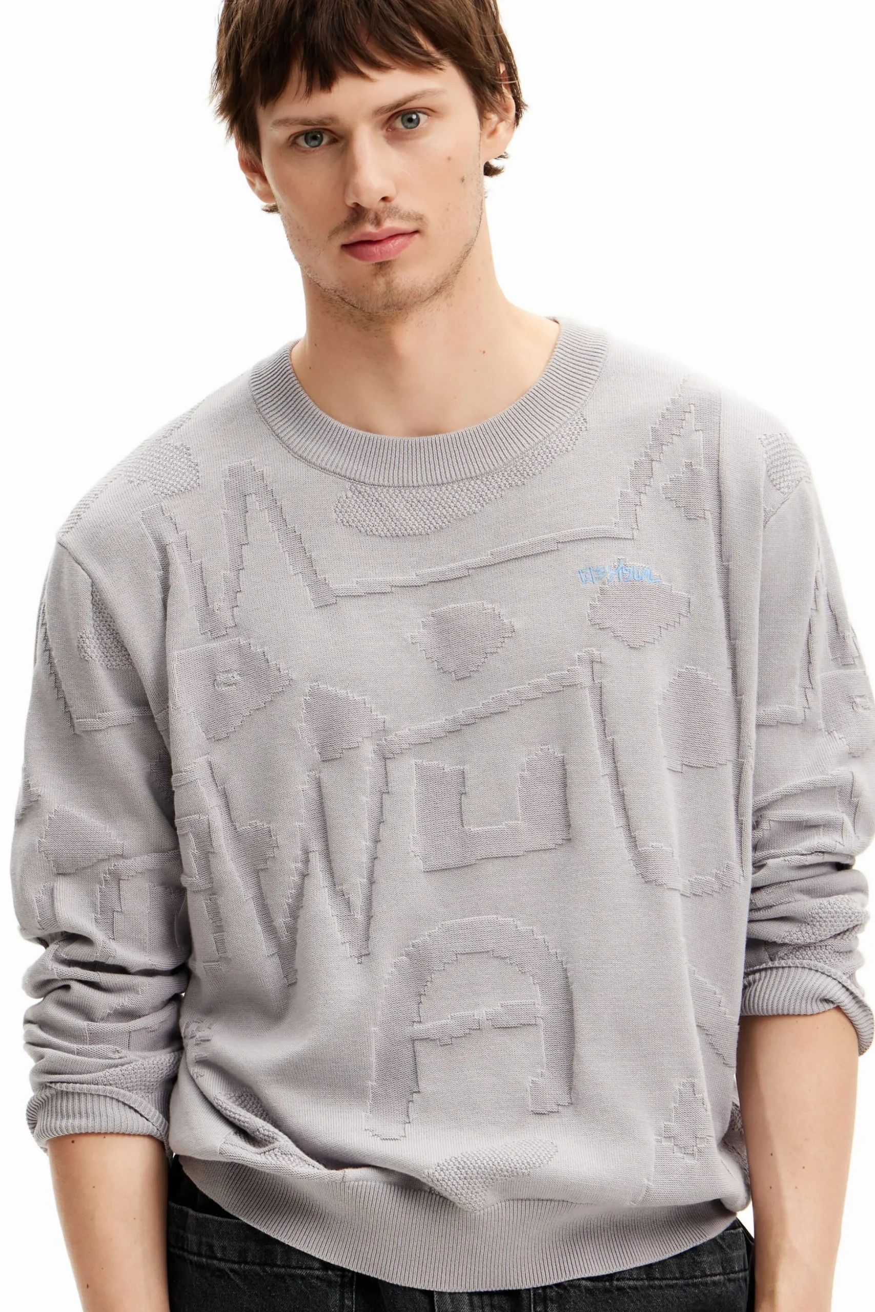 Textured knit sweater