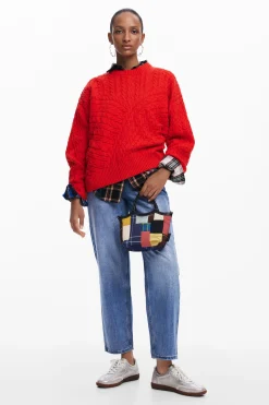 Textured knit sweater
