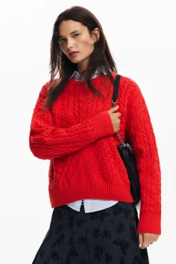 Textured knit sweater