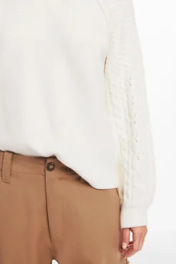 Textured sleeve sweater