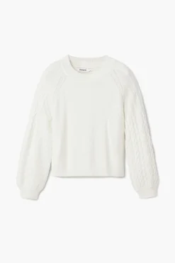 Textured sleeve sweater