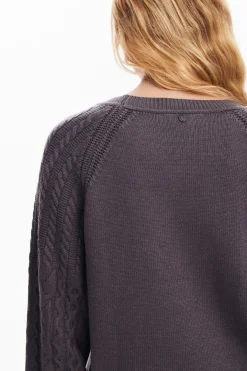 Textured sleeve sweater