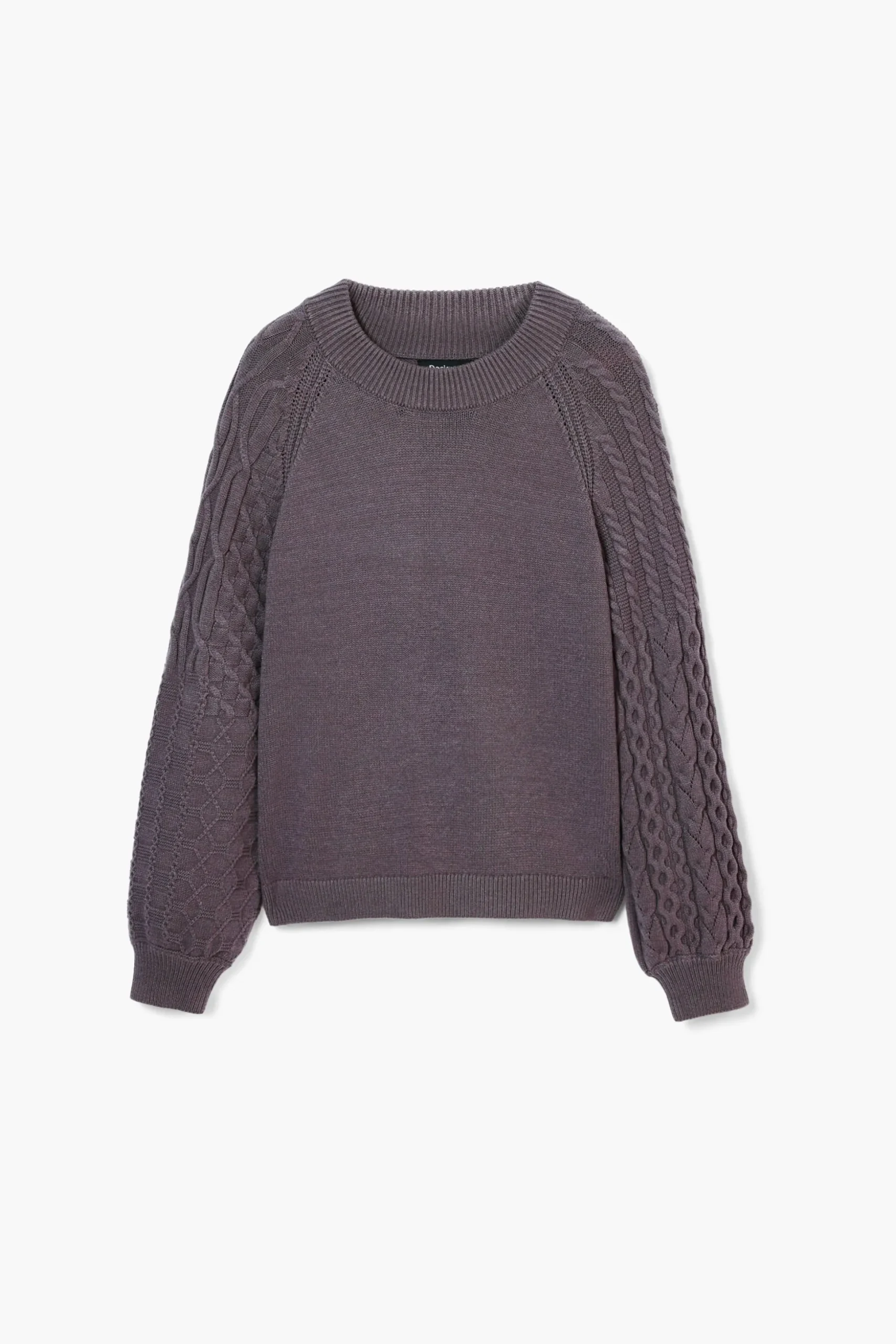 Textured sleeve sweater