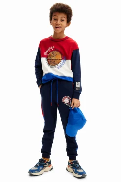 Tricolor basketball T-shirt
