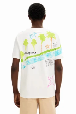 T-shirt with printed drawings