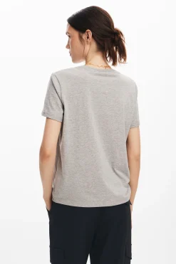 T-shirt with rhinestone logo