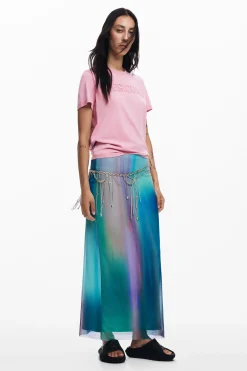 Tulle skirt with gradient effect
