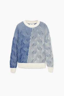 Two-tone knit sweater