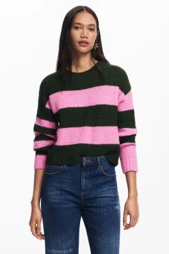 Two-tone striped sweater