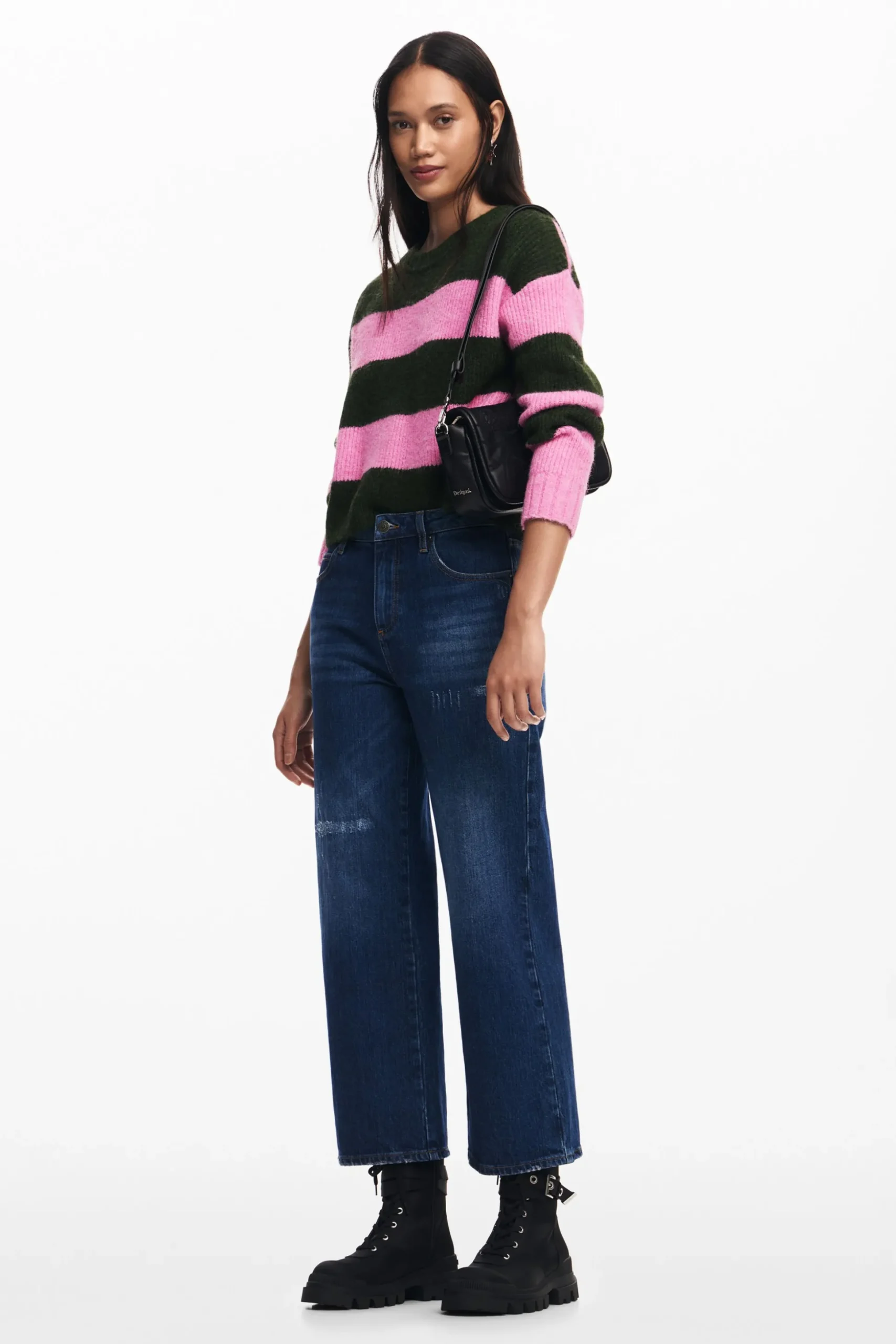 Two-tone striped sweater