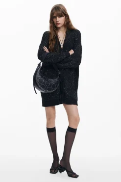 V-neck knit jacket