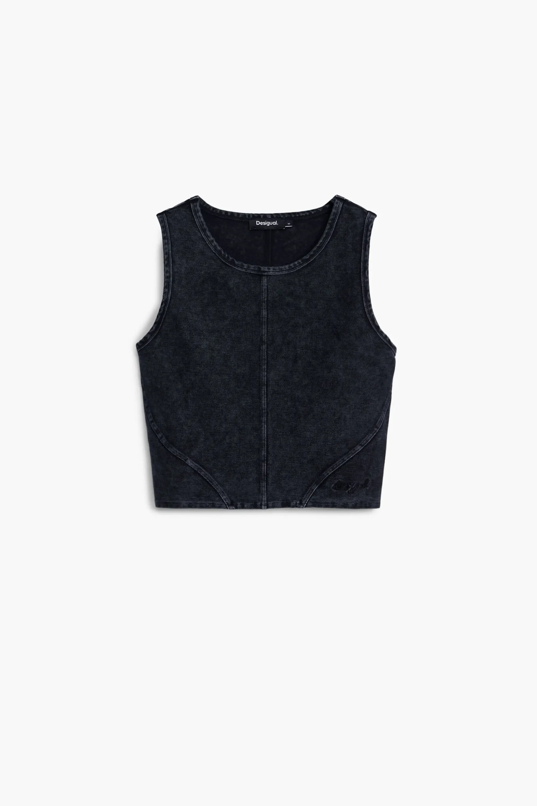 Washed effect knit T-shirt