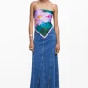 Watercolor floral scarf
