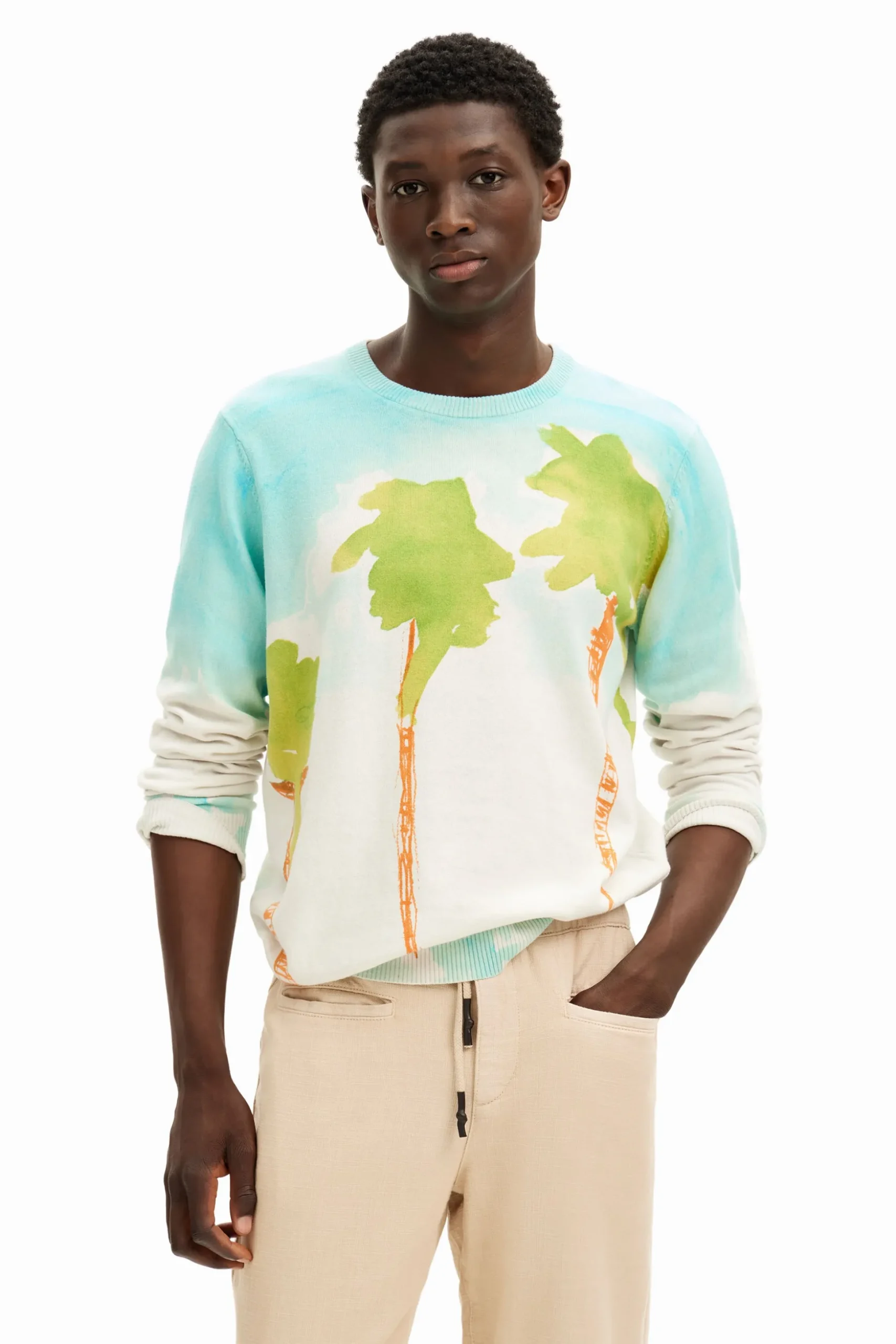 Watercolor knit sweater