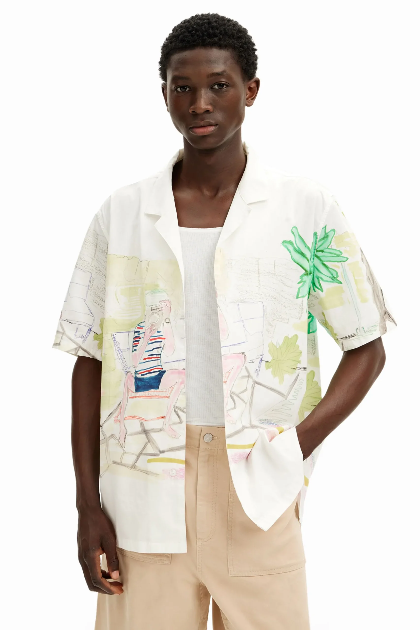 Watercolor print shirt