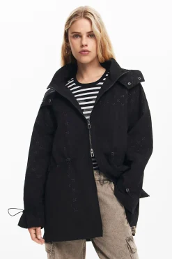 Waterproof parka hood