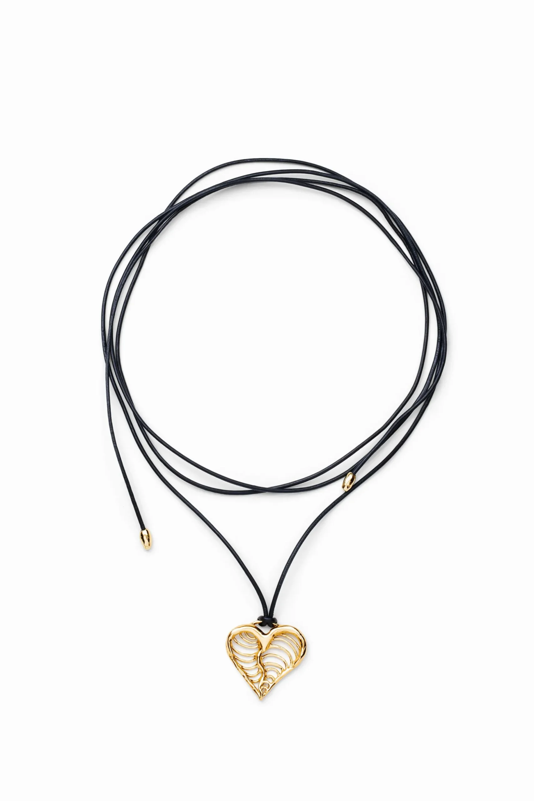 Zalio cord gold-plated heart pendant
