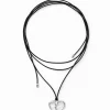 Zalio cord silver-plated heart pendant