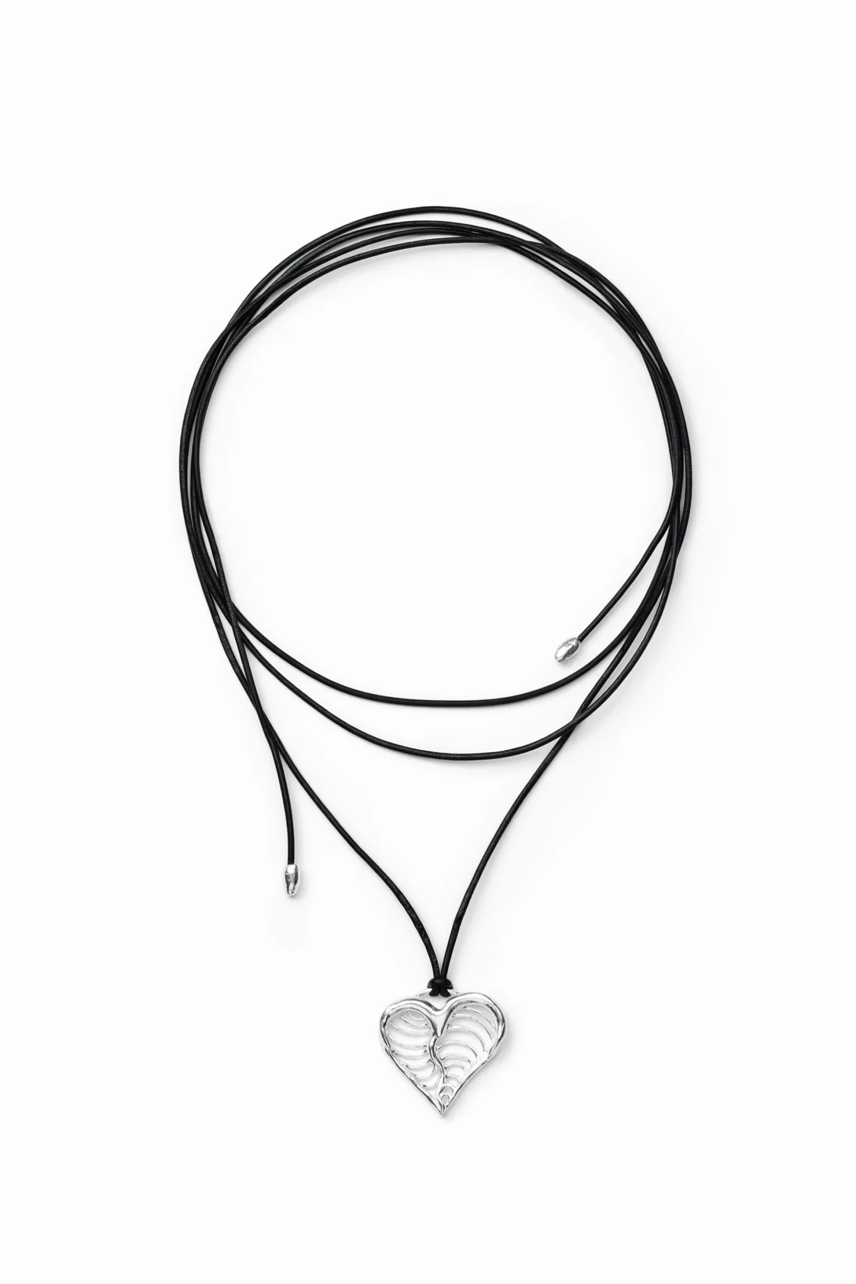 Zalio cord silver-plated heart pendant