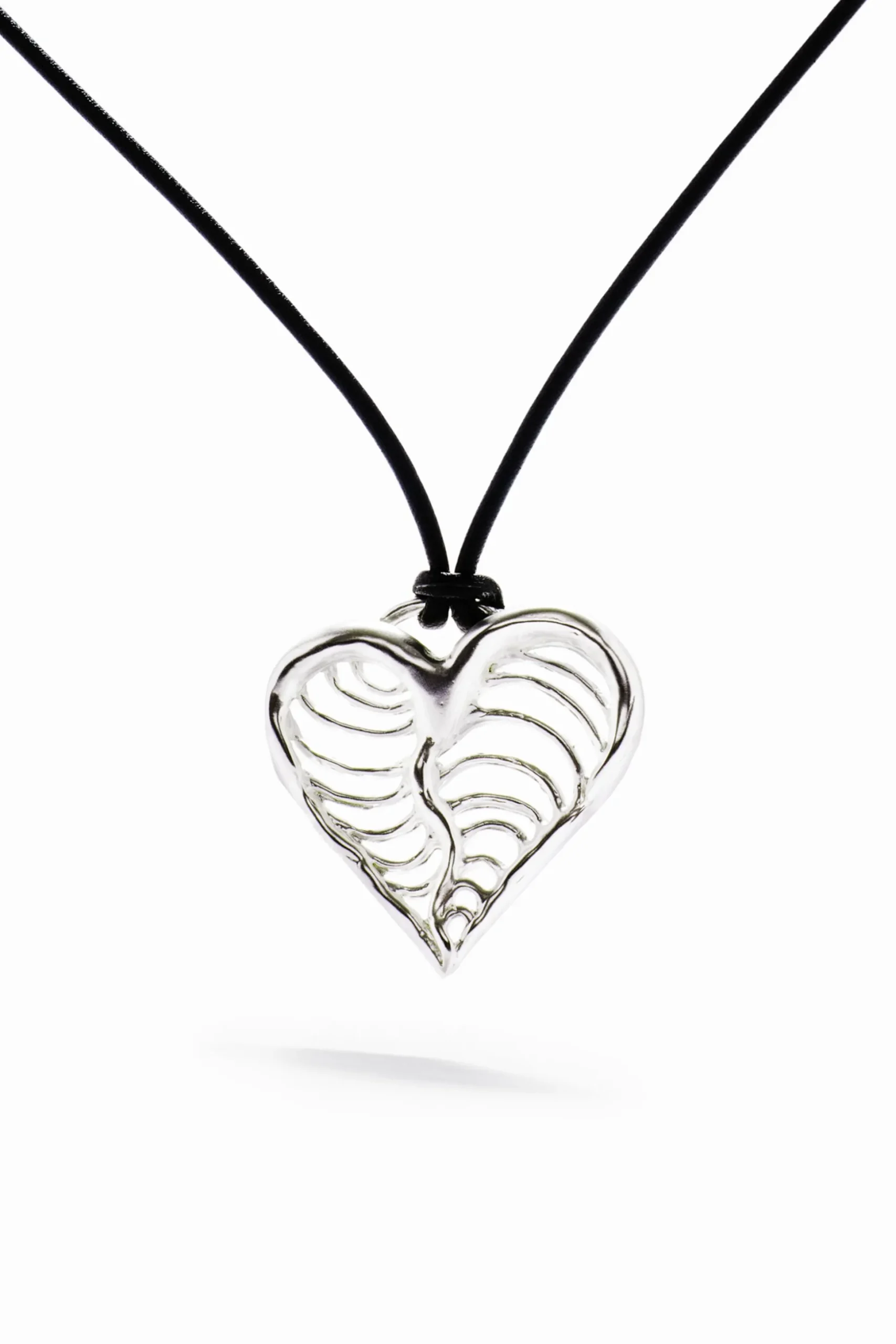 Zalio cord silver-plated heart pendant