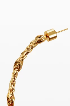 Zalio gold-plated braided hoop earrings