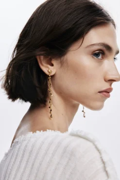 Zalio gold-plated cascade earrings