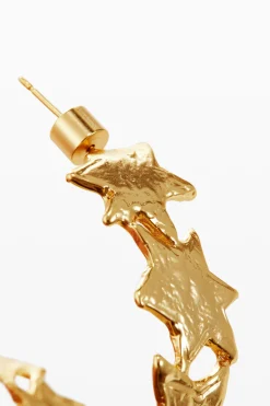 Zalio gold-plated spiral star earrings