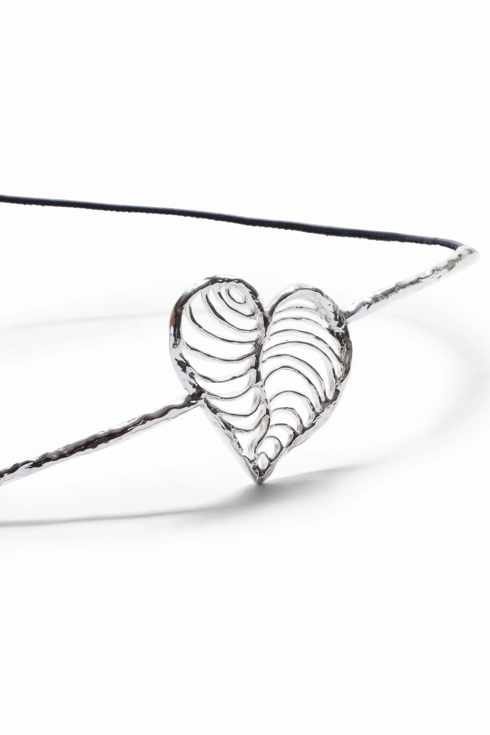 Zalio silver-plated heart leather belt