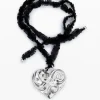 Zalio silver-plated heart pendant with ribbon