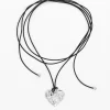 Zalio silver-plated heart pendant with cord