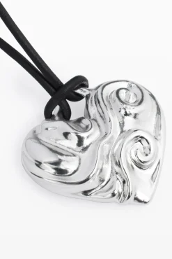 Zalio silver-plated heart pendant with cord