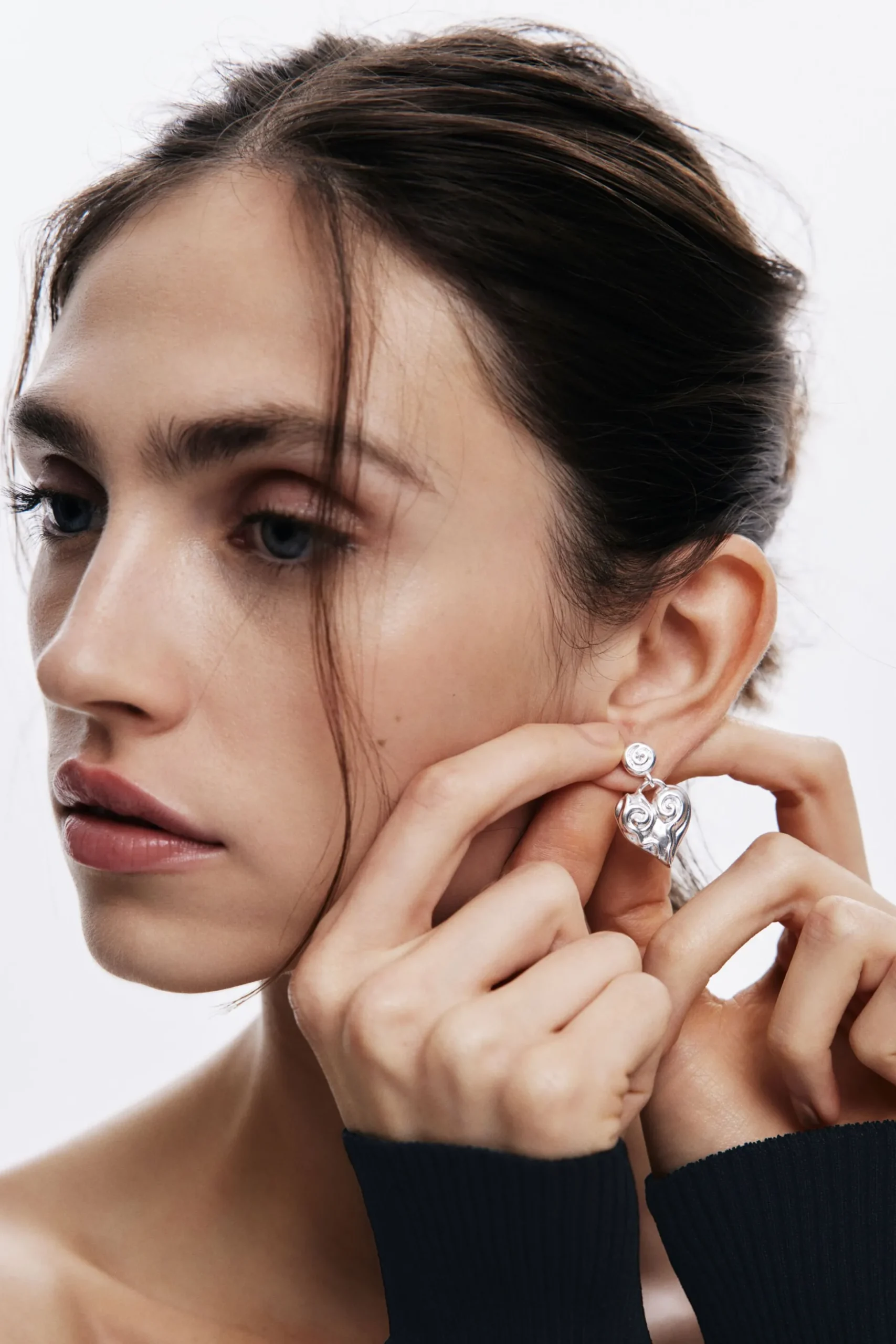 Zalio silver-plated heart earrings