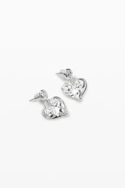Zalio silver-plated heart earrings