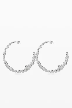 Zalio silver-plated heart hoop earrings