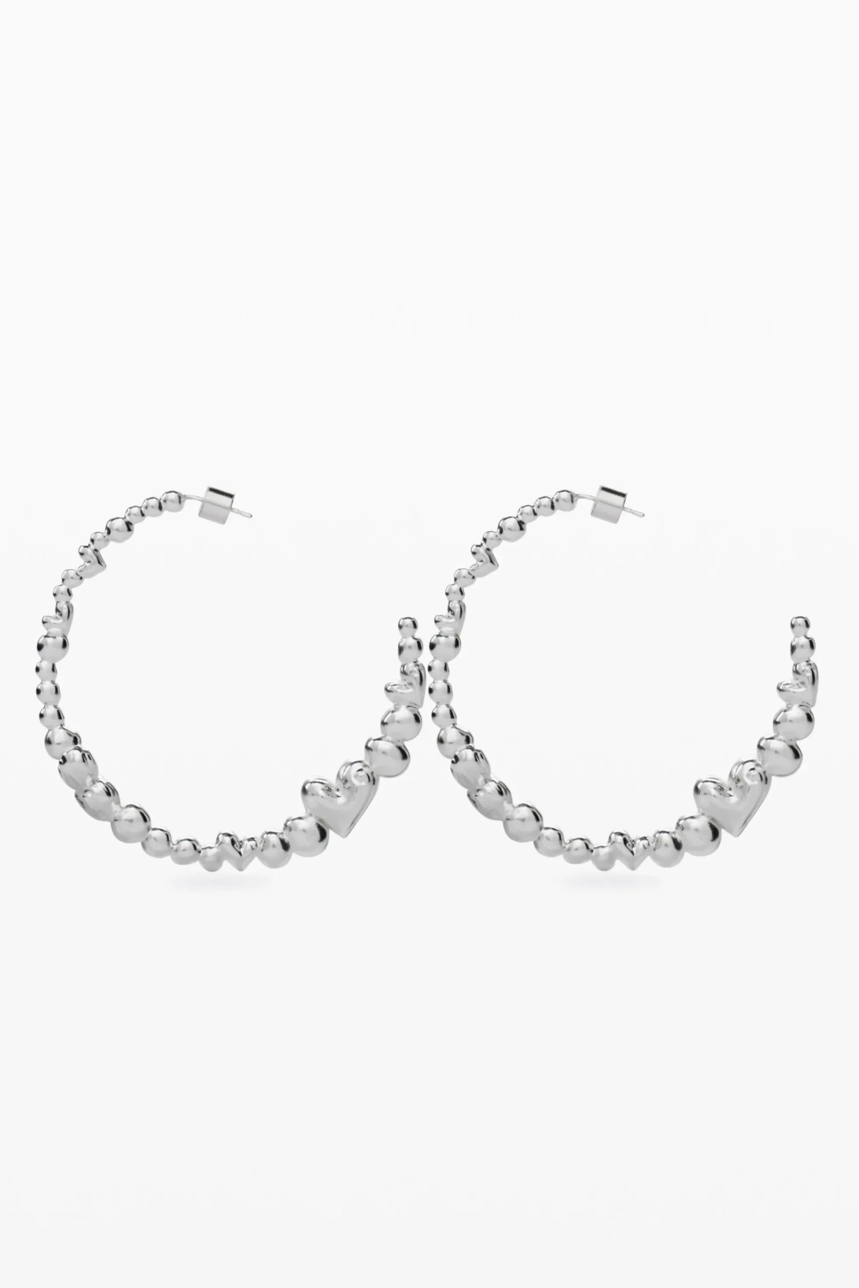 Zalio silver-plated heart hoop earrings