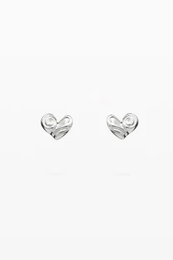 Zalio silver-plated heart stud earrings