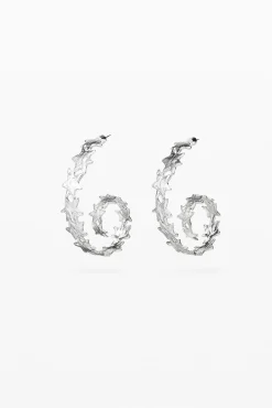 Zalio silver-plated spiral star earrings